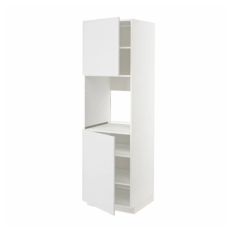 IKEA METOD МЕТОД, высок шкаф д / духовки / 2дверцы / полки, белый / Стенсунд белый, 60x60x200 см 294.652.73 фото №1