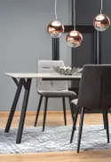 Стол кухонный HALMAR BALROG 140x80 см, каркас - черный, столешница - светло-серая фото thumb №3