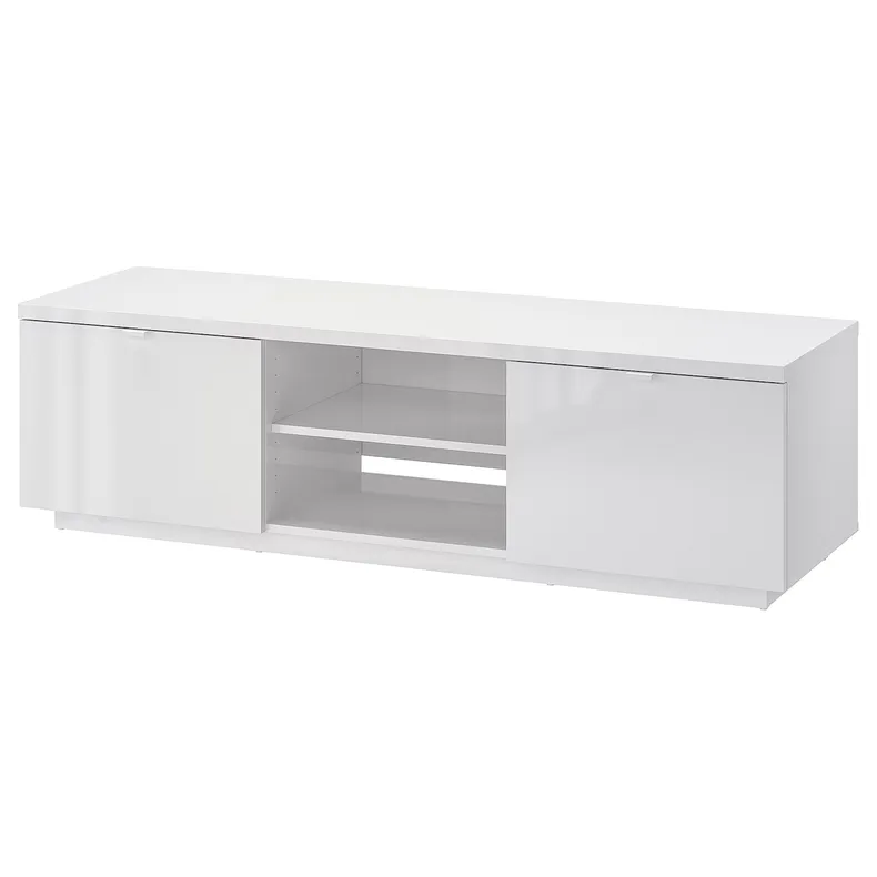 IKEA BYÅS БЮОС, тумба под ТВ, глянцевый белый, 160x42x45 см 802.277.97 фото №1