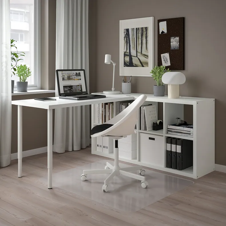 IKEA KALLAX КАЛЛАКС / LAGKAPTEN ЛАГКАПТЕН, стол, комбинация, белый, 77x159x147 см 294.816.59 фото №2