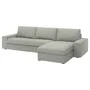 IKEA KIVIK КІВІК, 4-місний диван із кушеткою, Гарматний світло-зелений 994.847.82 фото