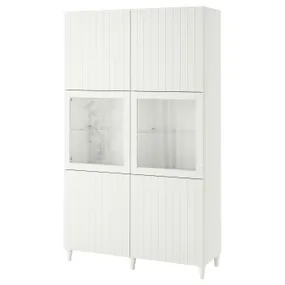 IKEA BESTÅ БЕСТО, комбинация д / хранения+стекл дверц, белый Sutterviken / Sindvik белое прозрачное стекло, 120x42x202 см 393.849.50 фото