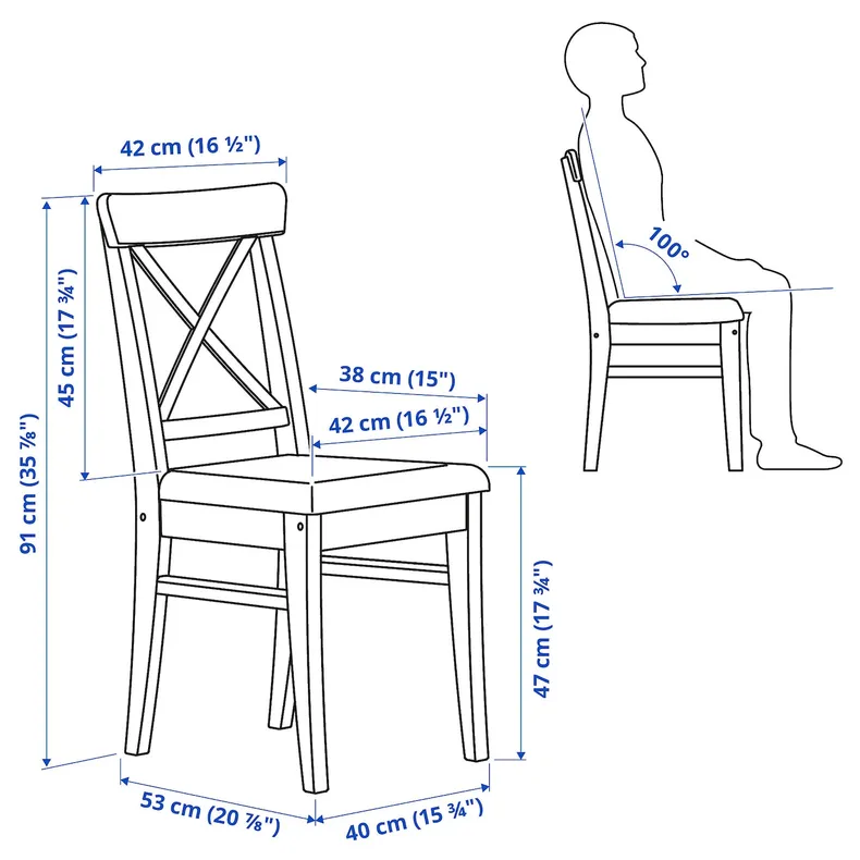 IKEA INGATORP ИНГАТОРП / INGOLF ИНГОЛЬФ, стол и 6 стульев, черный / нольгага серый / бежевый, 110 / 155 см 994.833.44 фото №9