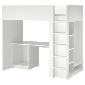 IKEA SMÅSTAD СМОСТАД, каркас кровати-черд+стол / мод д / хр, белый, 90x200 см 504.540.36 фото