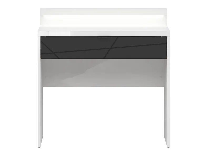 BRW Туалетный столик с подсветкой Forn 90 см с ящиком белый глянец/черный, белый глянцевый/черный матовый TOL1S+OSW-BIP/CAM фото №2