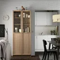 IKEA BILLY БІЛЛІ / OXBERG ОКСБЕРГ, стелаж панель / скляні дверцята, під дуб, 80x30x202 см 294.833.28 фото thumb №2
