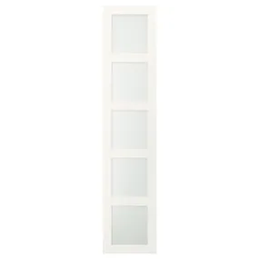IKEA BERGSBO БЕРГСБУ, дверцята з петлями, матове скло/біле, 50x229 см 099.041.79 фото