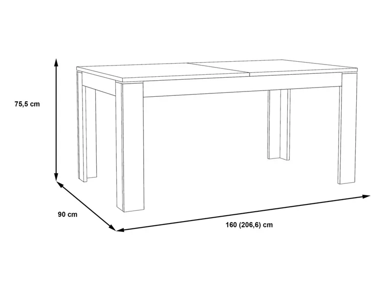 BRW Стол складной Монреаль 160/206x90 белая сосна, Белая сосна/Тачвуд SOBI фото №6