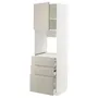 IKEA METOD МЕТОД / MAXIMERA МАКСИМЕРА, высокий шкаф д / духовки / дверь / 3ящика, белый / Стенсунд бежевый, 60x60x200 см 294.587.91 фото