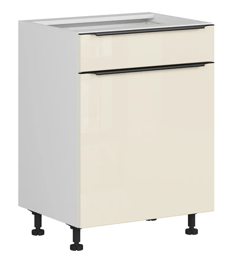 BRW Кухонный шкаф Sole L6 60 см правосторонний с выдвижным ящиком магнолия жемчуг, альпийский белый/жемчуг магнолии FM_D1S_60/82_P/SMB-BAL/MAPE фото №2