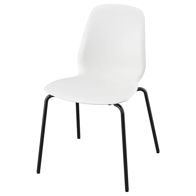 IKEA LIDÅS ЛІДОС, стілець, білий / СЕФАСТ чорний 694.813.94 фото №1