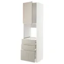 IKEA METOD МЕТОД / MAXIMERA МАКСИМЕРА, высокий шкаф д / духовки / дверь / 3ящика, белый / Стенсунд бежевый, 60x60x220 см 194.621.85 фото thumb №1
