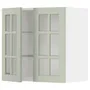 IKEA METOD МЕТОД, настінна шафа, полиці / 2 склх дверц, білий / Стенсунд світло-зелений, 60x60 см 494.864.82 фото
