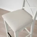 IKEA INGOLF ІНГОЛЬФ, барний стілець зі спинкою, білий / бежевий галантерейний, 65 см 004.787.37 фото thumb №7