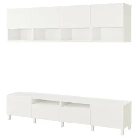 IKEA BESTÅ БЕСТО, шкаф для ТВ, комбинация, белый / Лаппвикен / Стуббарп белый, 240x42x230 см 494.119.72 фото