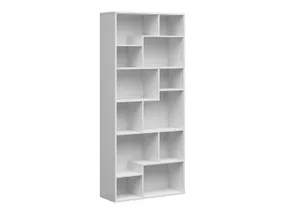 BRW Книжкова шафа Tetrix 88 см з 12 полицями біла, білий глянець REG/197/90-BIP фото