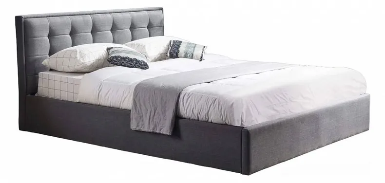 Ліжко двоспальне HALMAR PADVA з підйомним механізмом 160x200 см сірий фото №1