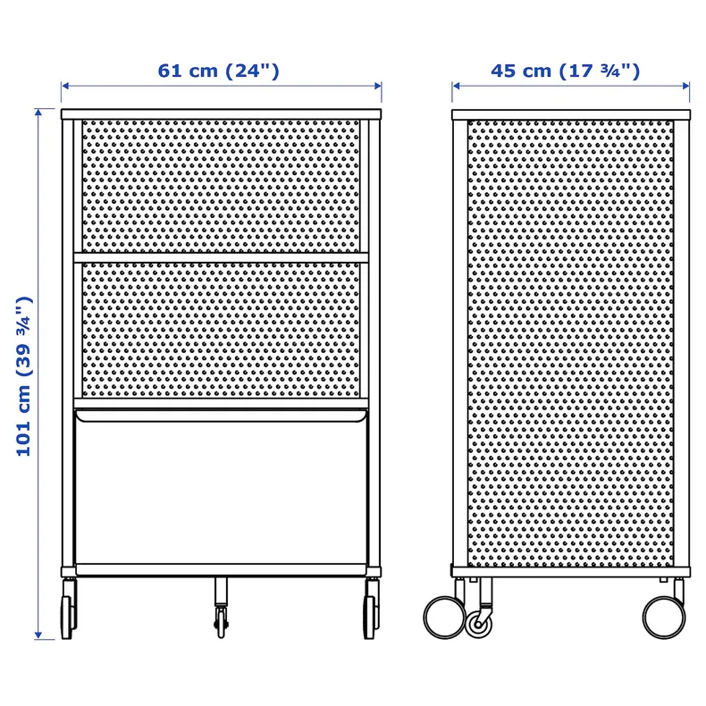 IKEA BEKANT БЕКАНТ, стелаж на коліщатах, сітка чорна, 61x101 см 792.825.44 фото №10