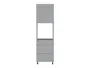 BRW Кухонный шкаф для встроенного духового шкафа Iris 60 см с дверцами и ящиками ferro soft-closing, гренола серый/ферро FB_DPS_60/207_2STB/STB/P-SZG/FER фото