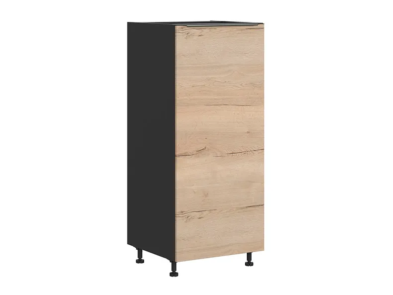 BRW Sole L6 60 см левосторонний кухонный шкаф для установки холодильника дуб галифакс натур, Черный/дуб галифакс натур FM_DL_60/143_L-CA/DHN фото №2