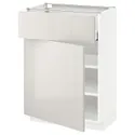 IKEA METOD МЕТОД / MAXIMERA МАКСИМЕРА, напольный шкаф с ящиком / дверцей, белый / светло-серый, 60x37 см 894.618.56 фото thumb №1