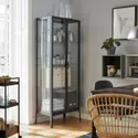 IKEA MILSBO МІЛЬСБУ, шафа зі скляними дверцятами, антрацит, 73x175 см 303.964.48 фото thumb №3