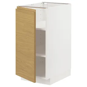 IKEA METOD МЕТОД, підлогова шафа з полицями, білий / Voxtorp імітація. дуб, 40x60 см 095.389.11 фото