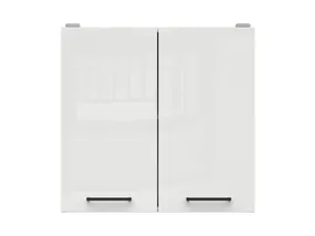BRW Кухонный верхний шкаф Junona Line 80 см двухдверный мел глянец, белый/мелкозернистый белый глянец G2D/80/57-BI/KRP фото