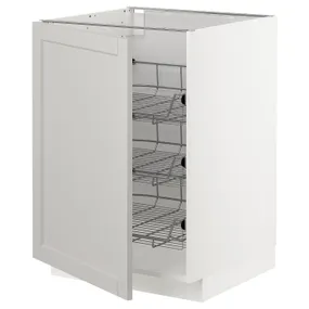 IKEA METOD МЕТОД, напольный шкаф / проволочные корзины, белый / светло-серый, 60x60 см 994.699.65 фото