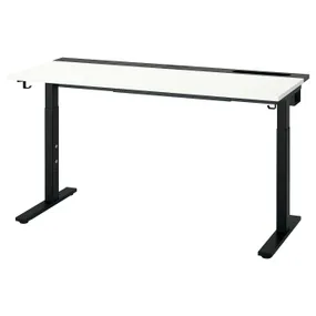 IKEA MITTZON МІТТЗОН, письмовий стіл, білий / чорний, 140x60 см 995.279.46 фото
