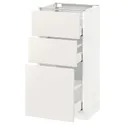 IKEA METOD МЕТОД / MAXIMERA МАКСИМЕРА, напольный шкаф с 3 ящиками, белый / белый, 40x37 см 590.521.29 фото thumb №1