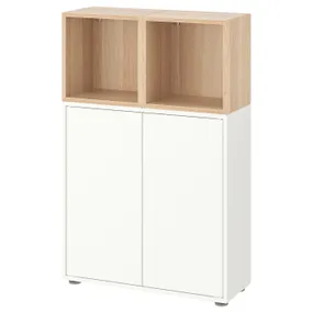 IKEA EKET ЭКЕТ, комбинация шкафов с ножками, белый / дуб, окрашенный в белый цвет, 70x35x107 см 794.950.84 фото