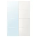 IKEA AULI АУЛІ / MEHAMN МЕХАМН, розсувні дверцята, 2 шт., біле дзеркало / 2шт біле, 150x236 см 195.602.99 фото thumb №1