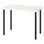 IKEA LINNMON ЛІННМОН / ADILS АДІЛС, стіл, білий / чорний, 100x60 см 099.321.77 фото