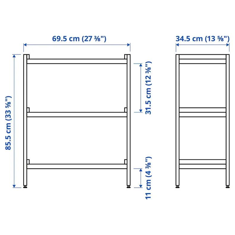 IKEA EKENABBEN, открытый книжный шкаф, осина/голубой, 70x34x86 см 405.963.95 фото №3