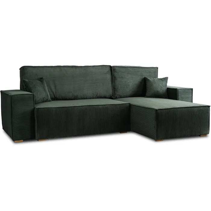 Угловой диван универсальный MEBEL ELITE ALEX, 262 см, ткань: зеленый фото №1