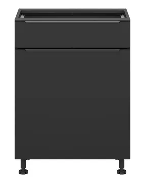 BRW Кухонный шкаф Sole L6 60 см правый с выдвижным ящиком черный матовый, черный/черный матовый FM_D1S_60/82_P/SMB-CA/CAM фото