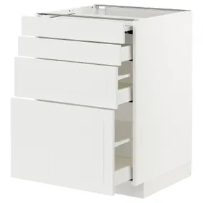 IKEA METOD МЕТОД / MAXIMERA МАКСИМЕРА, напольный шкаф с выдвиж панелью / 3ящ, белый / Стенсунд белый, 60x60 см 194.334.71 фото