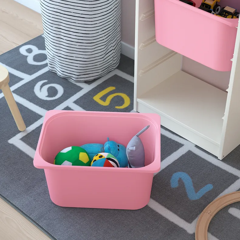 IKEA TROFAST ТРУФАСТ, комбінація для зберіган +контейнери, білий/рожевий, 46x30x145 см 593.358.93 фото №3