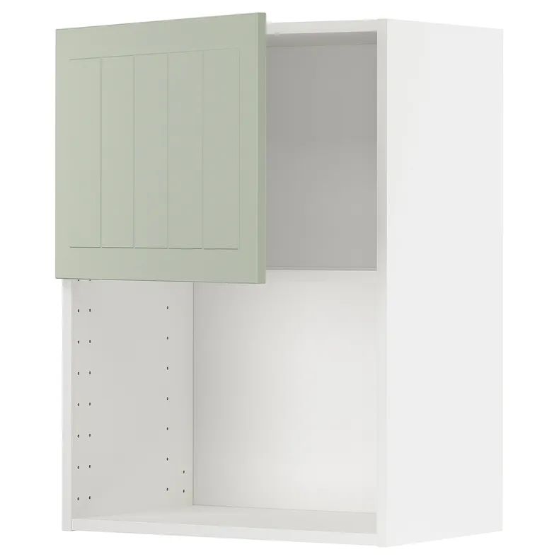 IKEA METOD МЕТОД, навесной шкаф для СВЧ-печи, белый / светло-зеленый, 60x80 см 494.866.70 фото №1