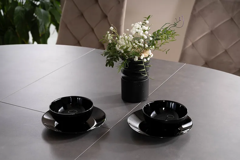 Стіл SIGNAL PORTO Ceramic, темно-сірий / матовий чорний, 120x120 фото №12