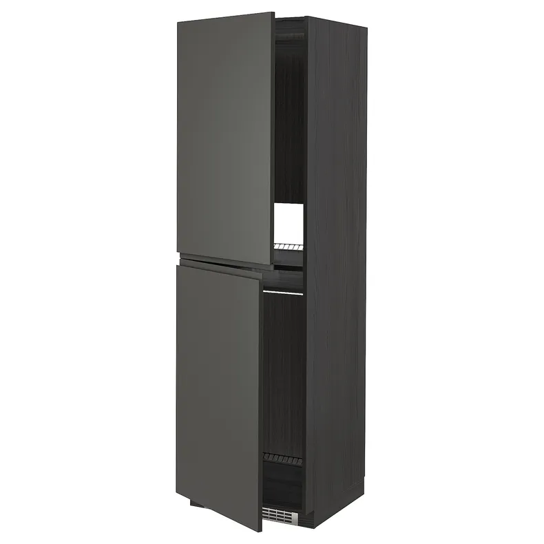 IKEA METOD МЕТОД, висока шафа для холодильнка / морозил, чорний / Voxtorp темно-сірий, 60x60x200 см 293.112.14 фото №1