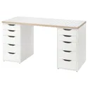 IKEA LAGKAPTEN ЛАГКАПТЕН / ALEX АЛЕКС, письмовий стіл, білий антрацит / білий, 140x60 см 995.084.34 фото thumb №1