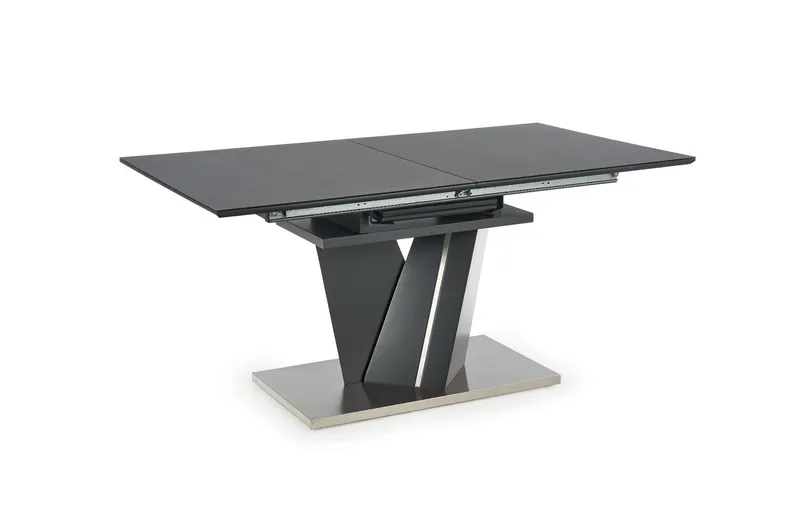 Обідній стіл розкладний HALMAR SALVADOR 160-200x90 см, стільниця - темно-сірий, ніжки - темно-сірі фото №3