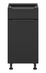 BRW Кухонна тумба Sole L6 40 см права з висувною шухлядою чорний матовий, чорний/чорний матовий FM_D1S_40/82_P/SMB-CA/CAM фото