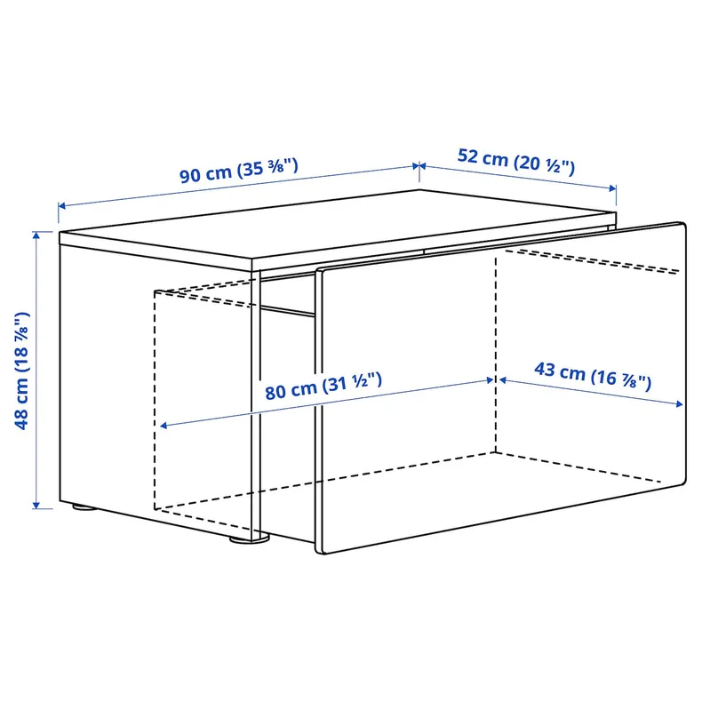 IKEA SMÅSTAD СМОСТАД, скамья с отделением для игрушек, белый / берёзовый, 90x52x48 см 093.891.62 фото №9