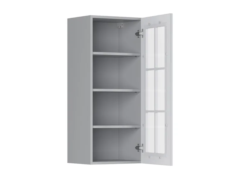 BRW Верхний кухонный шкаф Верди 40 см правый с дисплеем светло-серый матовый, греноловый серый/светло-серый матовый FL_G_40/95_PV-SZG/JSZM фото №3