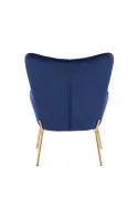 Крісло для дому HALMAR CASTEL 2 золотий/темно-синій фото thumb №3
