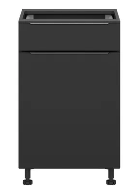 BRW Кухонный шкаф Sole L6 50 см левосторонний с ящиком soft-close черный матовый, черный/черный матовый FM_D1S_50/82_L/STB-CA/CAM фото