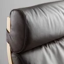IKEA POÄNG ПОЕНГ, крісло та підставка для ніг, березовий шпон / ГЛОСЕ темно-коричневий 195.510.68 фото thumb №4